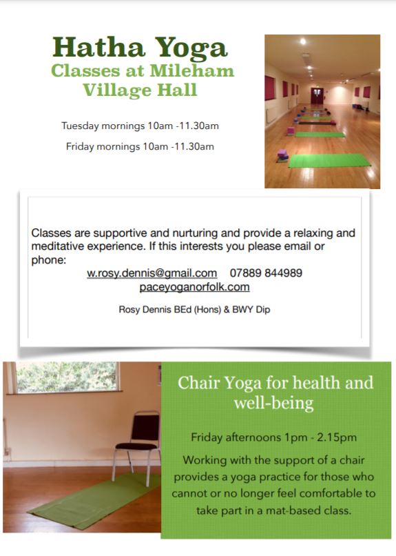 Yoga Classes at Mileham Village Hall